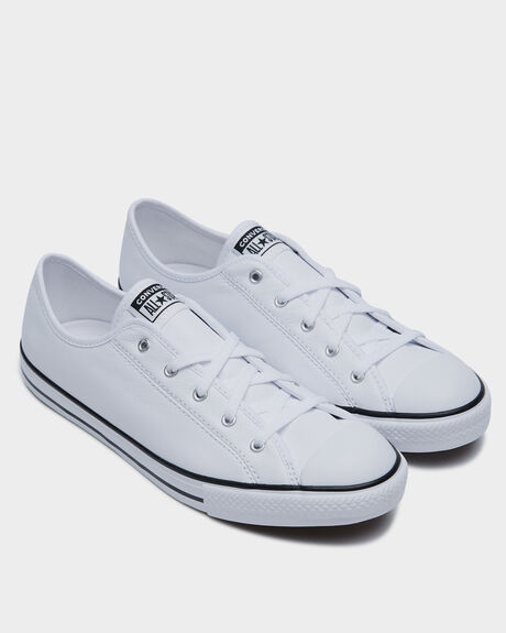 Converse Womens Dainty Leather Low Shoe - White | SurfStitch