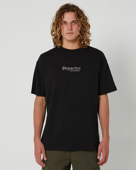 BLACK MENS CLOTHING DEPACTUS T-SHIRTS + SINGLETS - DEMS23209BLK