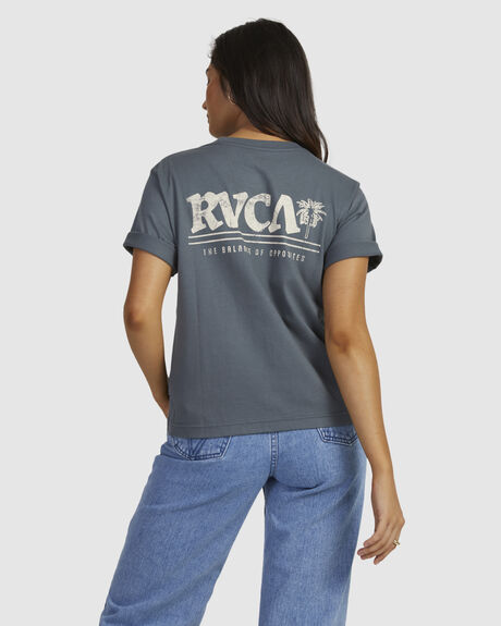 DARK SLATE WOMENS CLOTHING RVCA T-SHIRTS + SINGLETS - UVJZT00194-KRD0