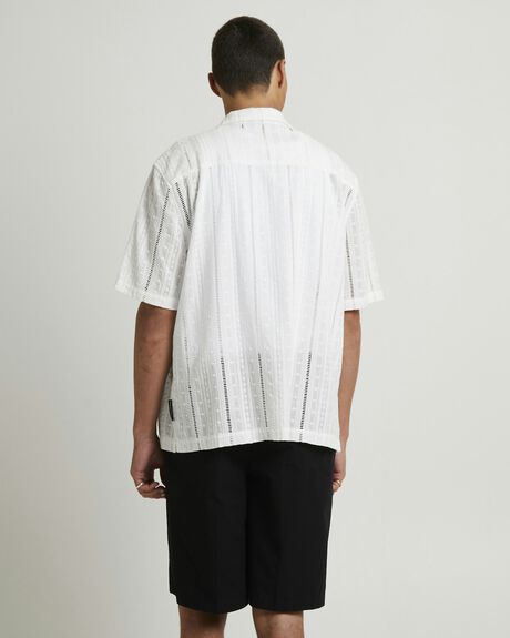 WHITE MENS CLOTHING BLACK NOISE WHITE RAIN SHIRTS - BNMS25327-WHT