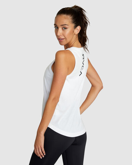 WHITE WOMENS ACTIVEWEAR RVCA TOPS - AVJKT00216-WBB2