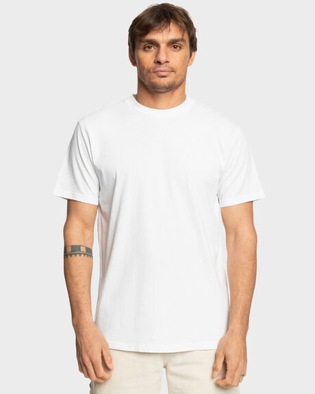 WHITE MENS CLOTHING QUIKSILVER T-SHIRTS + SINGLETS - UQYZT05485-WBB0