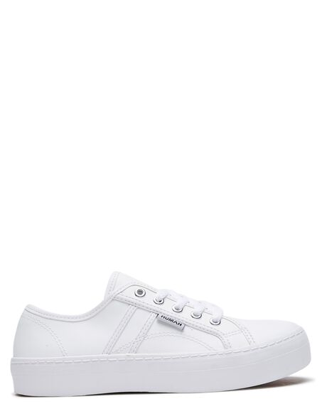 Human Footwear Womens Cass Leather Shoe - White Leather | SurfStitch