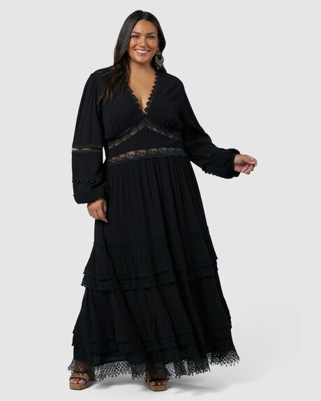 BLACK WOMENS CLOTHING THE POETIC GYPSY DRESSES - CPAW24139001-10