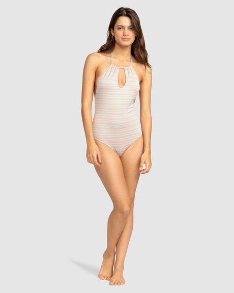 PAPAYA WAVY STRIPE S WOMENS SWIMWEAR ROXY ONE PIECES - ERJX103624-XNBM