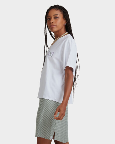 WHITE WOMENS CLOTHING RVCA TEES - UVJZT00111-WHT