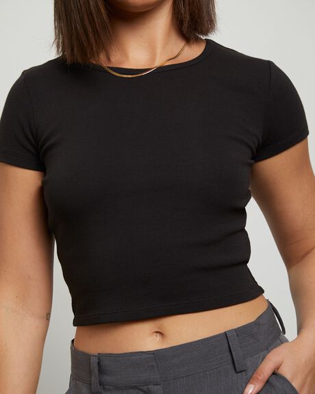 BLACK WOMENS CLOTHING GENERAL PANTS CO. BASICS T-SHIRTS + SINGLETS - 34741400022