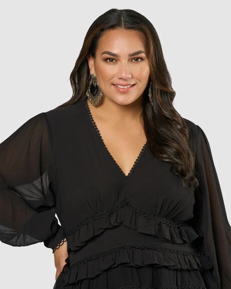 BLACK WOMENS CLOTHING THE POETIC GYPSY DRESSES - CPAW24209001-10