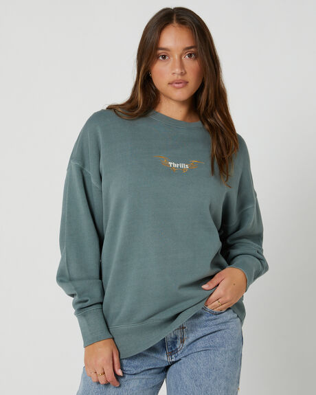 SCRUBS GREEN WOMENS CLOTHING THRILLS JUMPERS - WTA23-201FGRN