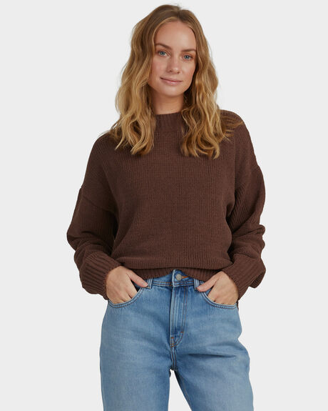 CHOCOLATE WOMENS CLOTHING ROXY KNITS + CARDIGANS - URJSW03020-CRJ0