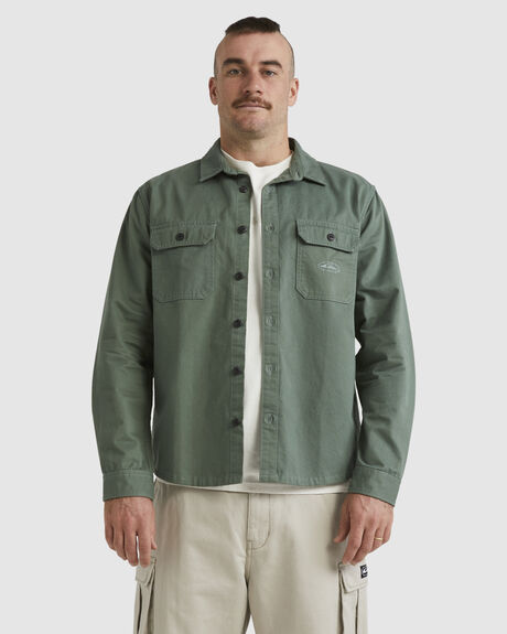 Billabong Zeledon Solid Flannel Gravel SurfStitch