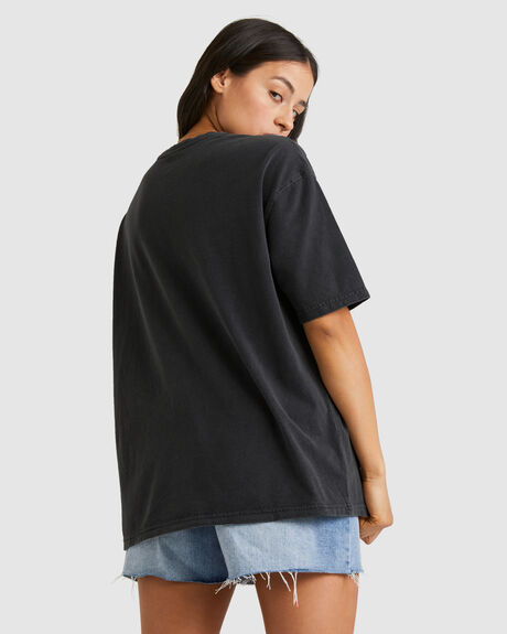 OFF BLACK WOMENS CLOTHING BILLABONG T-SHIRTS + SINGLETS - UBJZT00308-OFB