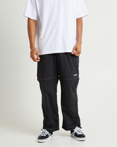 BLACK MENS CLOTHING AFENDS PANTS - GPM0000966-BLK-28