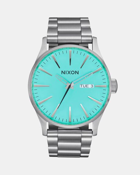 Nixon Sentry Solar Stainless Steel Watch - Navy Sunray / Silver