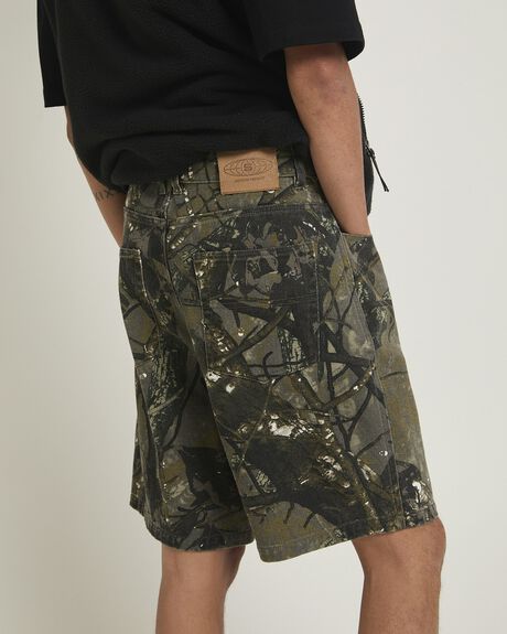 FOREST CAMO MENS CLOTHING SPENCER PROJECT SHORTS - SPMS25231-PRT-28