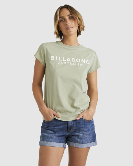 SAGE GREEN WOMENS CLOTHING BILLABONG T-SHIRTS + SINGLETS - UBJZT00421-THW0