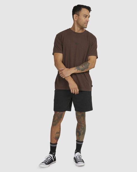 COFFEE MENS CLOTHING RVCA GRAPHIC TEES - UVYZT00350-COF