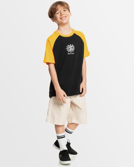 BLACK KIDS YOUTH BOYS QUIKSILVER T-SHIRTS + SINGLETS - UQBZT03452-KVJ0