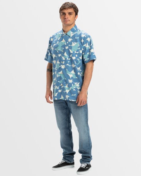 CORONET BLUE BEACH CLUB CASUAL MENS CLOTHING QUIKSILVER SHIRTS - AQYWT03398-BLQ9
