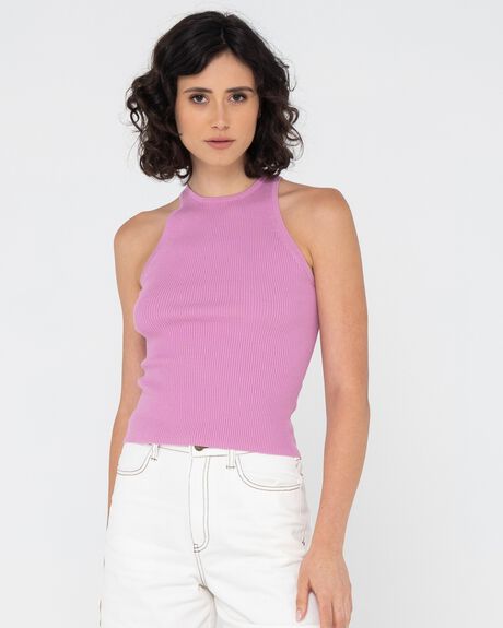 PINK WOMENS CLOTHING RUSTY T-SHIRTS + SINGLETS - S22-TSL0599-VPK-06