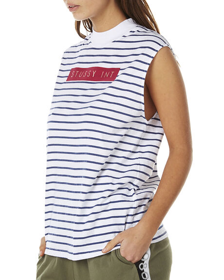 STRIPED WOMENS CLOTHING STUSSY SINGLETS - ST162006STRIPED