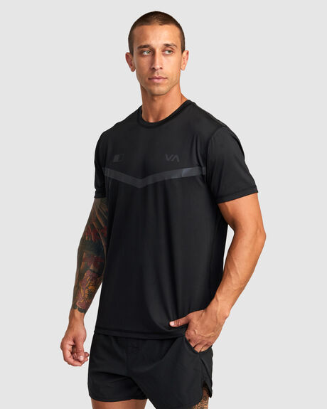 BLACK MENS CLOTHING RVCA GRAPHIC TEES - AVYKT00269-BLK