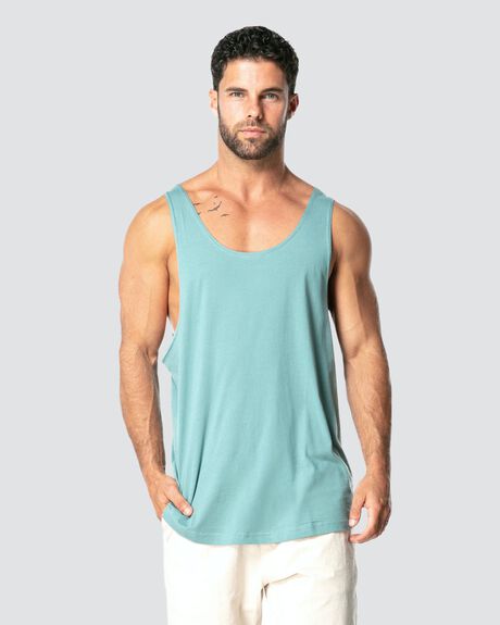 OCEAN BLUE MENS CLOTHING ONEBYONE SINGLETS + TANKS - OBO-1073-S
