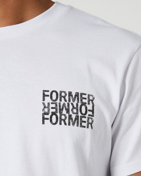 WHITE MENS CLOTHING FORMER GRAPHIC TEES - FTE-23102WHT