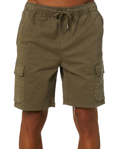 Swell Napalm Mens Elastic Cargo Short - Military | SurfStitch