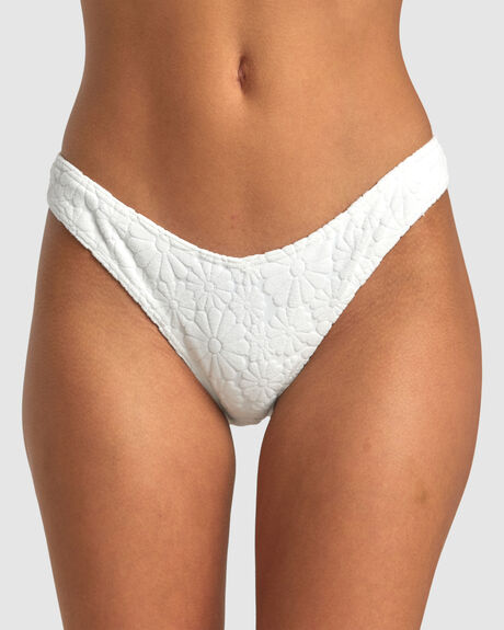 WHISPER WHITE WOMENS SWIMWEAR RVCA BIKINI BOTTOMS - AVJX400344-WPW