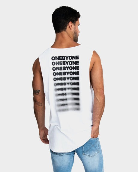 WHITE MENS CLOTHING ONEBYONE SINGLETS + TANKS - OBO-1026-S