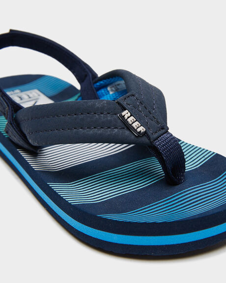 DEEP SEAS STRIPE KIDS YOUTH BOYS REEF SLIDES + THONGS - CI4155DST