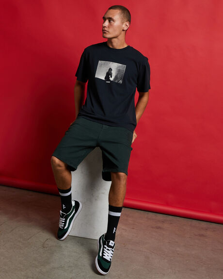 BLACK MENS CLOTHING FORMER GRAPHIC TEES - FTE-22507BLK