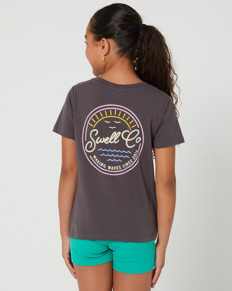 WASHED BLACK KIDS YOUTH GIRLS SWELL T-SHIRTS + SINGLETS - S6233003BLK