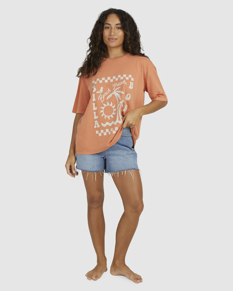 PECAN WOMENS CLOTHING BILLABONG T-SHIRTS + SINGLETS - UBJZT00258-PCN