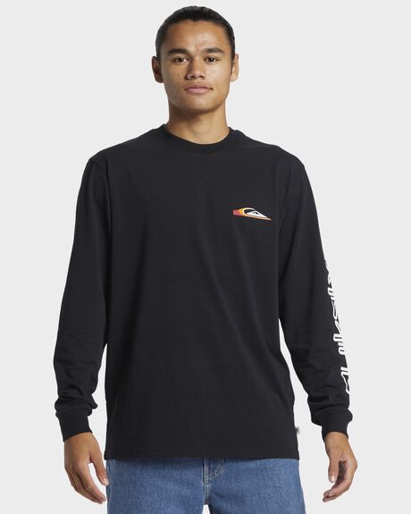 BLACK MENS CLOTHING QUIKSILVER T-SHIRTS + SINGLETS - UQYZT05340-KVJ0