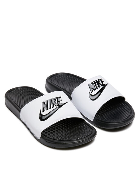 Nike Mens Benassi Just Do It Slide - White Black | SurfStitch