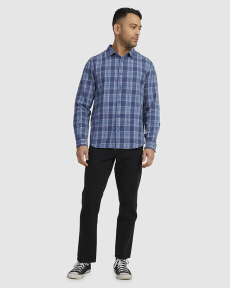 WASHED BLUE MENS CLOTHING RVCA SHIRTS - UVYWT00105-WBU