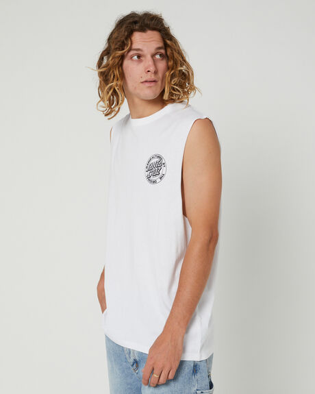 WHITE MENS CLOTHING SANTA CRUZ SINGLETS + TANKS - SM3220402WHT