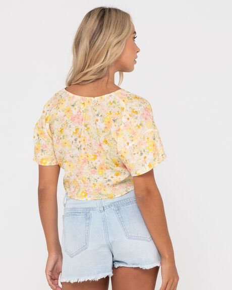 PASTEL YELLOW WOMENS CLOTHING RUSTY TOPS - N22-WSL0792-PAY-06