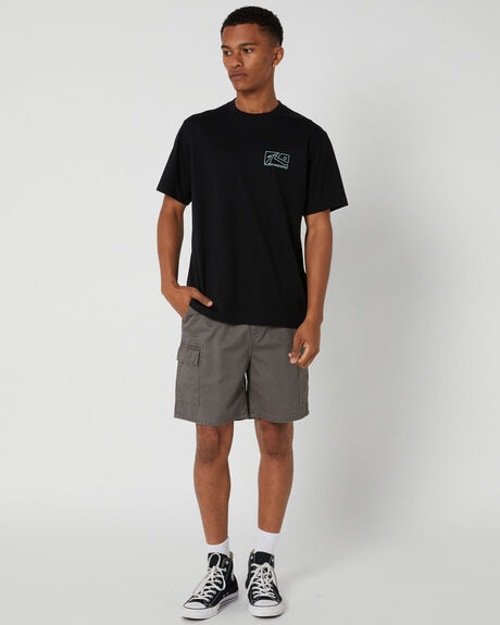 BLACK MENS CLOTHING RUSTY T-SHIRTS + SINGLETS - TTM2571-BLK