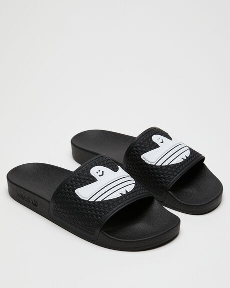 BLACK MENS FOOTWEAR ADIDAS SLIDES - FY6849