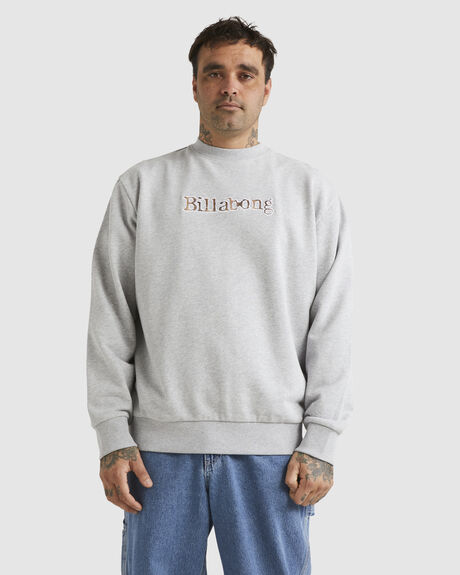Billabong Mogul Applique Crew Neck Fleece Grey Heather SurfStitch
