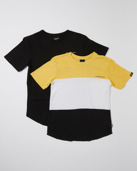 YELLOW AND BLACK KIDS YOUTH BOYS ST GOLIATH T-SHIRTS + SINGLETS - 24X0685-MULT