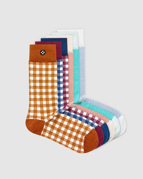 MULTI MENS ACCESSORIES SOCKDAILY SOCKS + UNDERWEAR - CR-6PK-OS-ISD