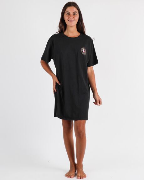WASHED BLACK WOMENS CLOTHING TOWN AND COUNTRY DRESSES - TC234DRW02-WSBLK