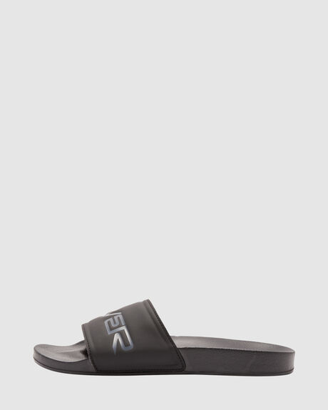 BLACK MENS FOOTWEAR QUIKSILVER SLIDES + THONGS - AQYL101167-KVJ3