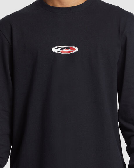 BLACK MENS CLOTHING QUIKSILVER T-SHIRTS + SINGLETS - AQYZT09976-KVJ0