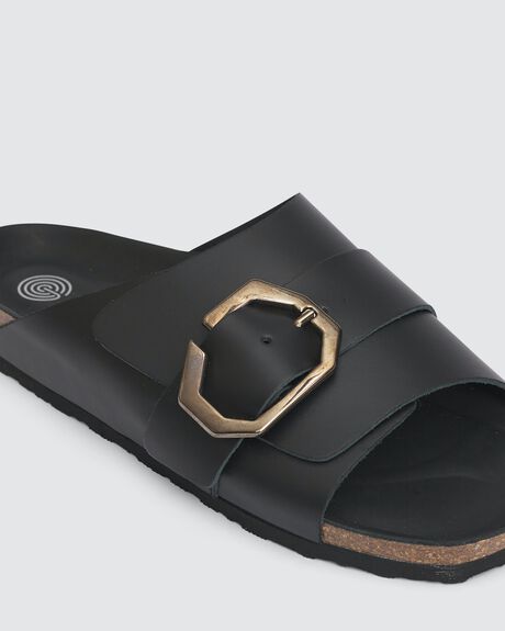 BLACK WOMENS FOOTWEAR GENUINS SLIDES + THONGS - G104891-37