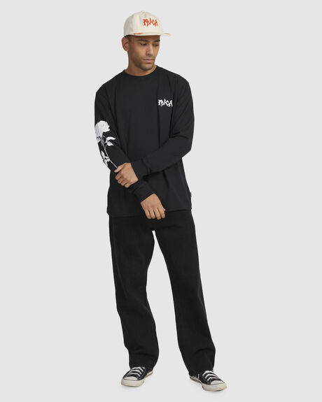 RVCA BLACK MENS CLOTHING RVCA T-SHIRTS + SINGLETS - UVYZT00671-RVB